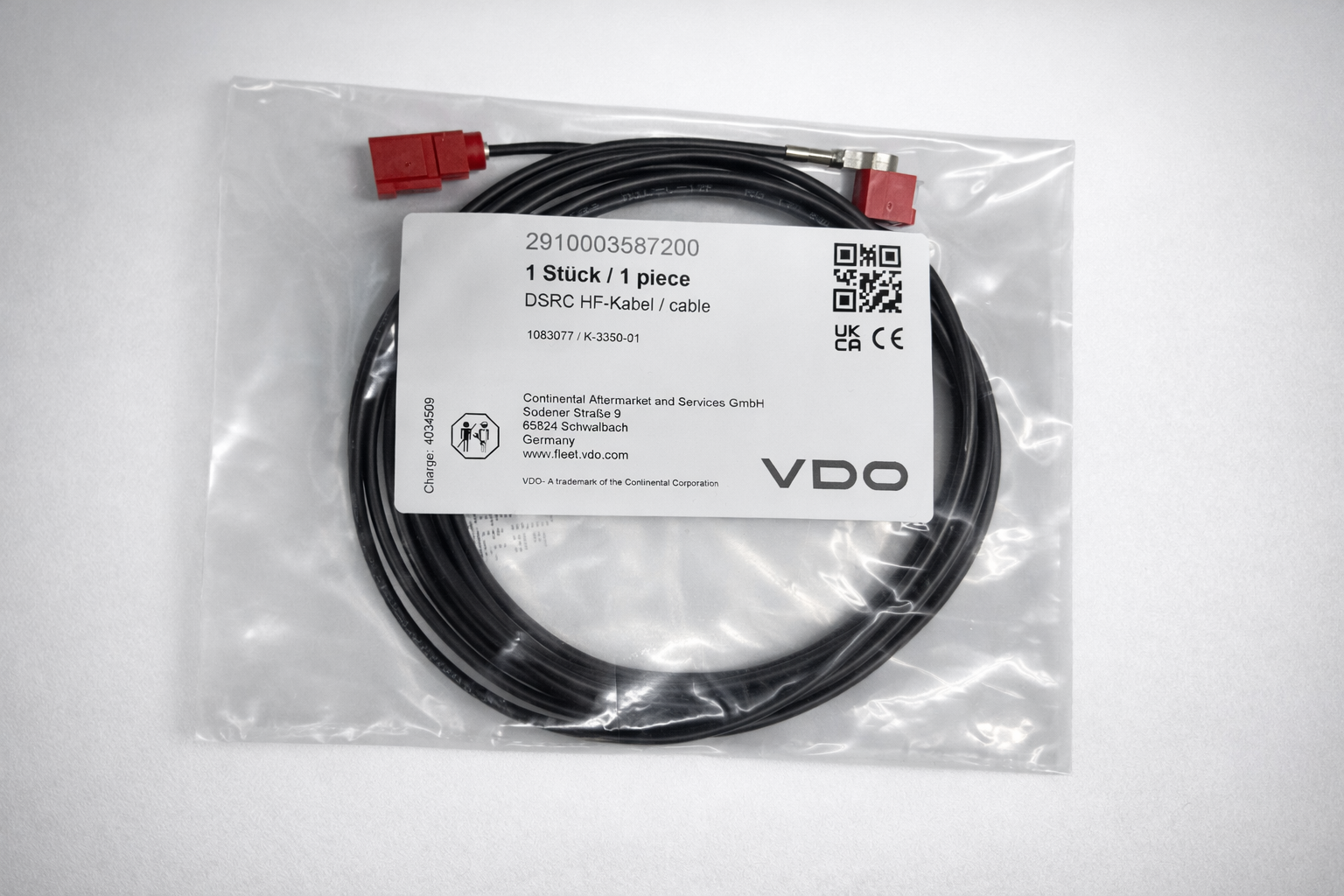 Kabel P3000x Fakra (rot) Lplug 3m 90° (DSRC)